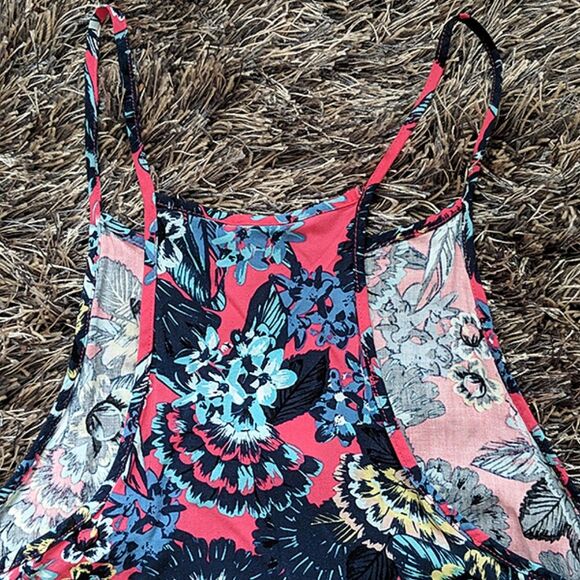 Roxy Fantasy Velvet Tribes Strappy Tropical Floral Flower Print Top Size Small - Picture 8 of 8